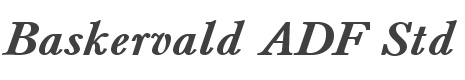 Baskervald ADF Std Bold Italic style