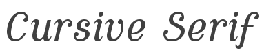 Cursive Serif Font preview
