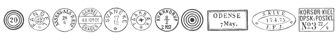 Danish Postal Markings Font preview