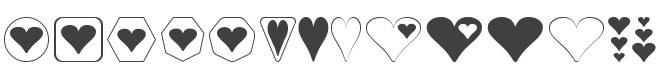 Hearts for 3D FX Font preview