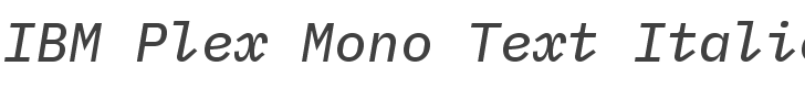 IBM Plex Mono Text Italic style