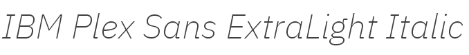 IBM Plex Sans ExtraLight Italic style
