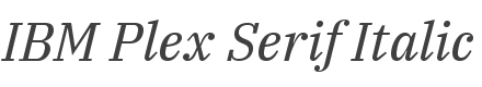 IBM Plex Serif Italic style
