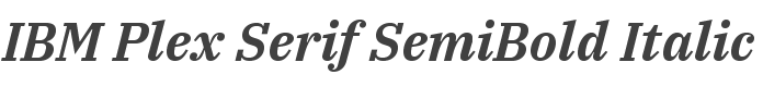 IBM Plex Serif SemiBold Italic style