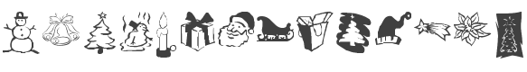 KR Christmas Dings Three Font preview