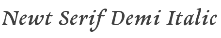 Newt Serif Demi Italic style
