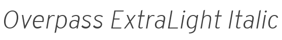 Overpass ExtraLight Italic style