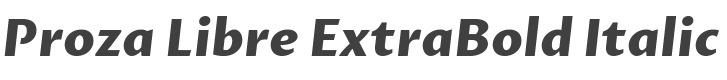 Proza Libre ExtraBold Italic style