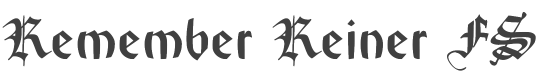 Remember Reiner FS Font preview