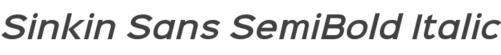 Sinkin Sans SemiBold Italic style