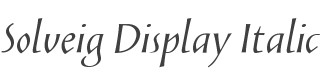 Solveig Display Italic style