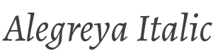 Alegreya Italic style