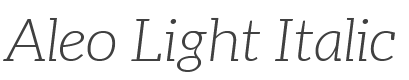 Aleo Light Italic style