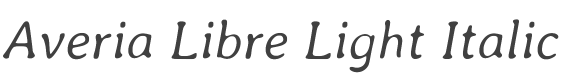 Averia Libre Light Italic style