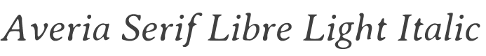 Averia Serif Libre Light Italic style