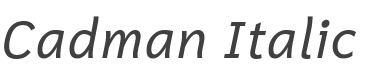 Cadman Italic style