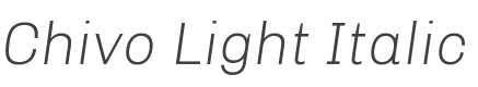Chivo Light Italic style