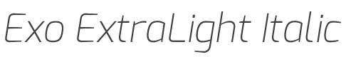 Exo ExtraLight Italic style