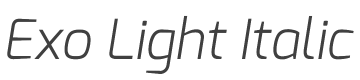 Exo Light Italic style