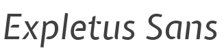 Expletus Sans Italic style