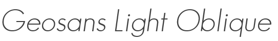 Geosans Light Oblique style