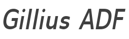 Gillius ADF Bold Condensed Italic style