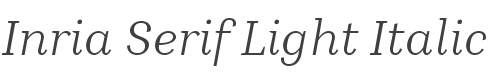 Inria Serif Light Italic style