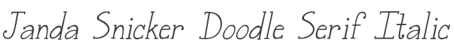 Janda Snicker Doodle Serif Italic style