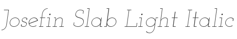 Josefin Slab Light Italic style