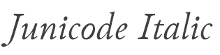 Junicode Italic style