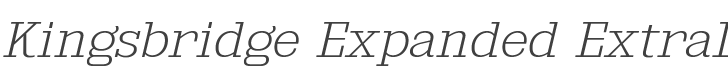 Kingsbridge Expanded ExtraLight Italic style