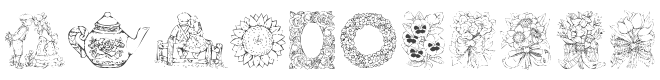 KR Country Flowers Font preview