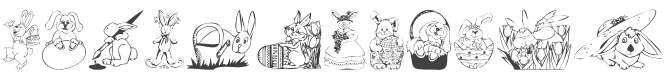 KR Easter Bunnies Font preview