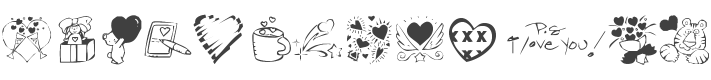 KR Valentine Dings 2002 Font preview