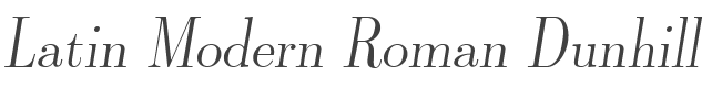 Latin Modern Roman Dunhill 10 Oblique style