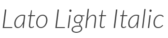 Lato Light Italic style