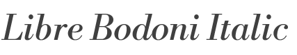 Libre Bodoni Italic style