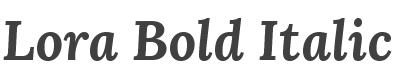 Lora Bold Italic style