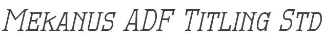 Mekanus ADF Titling Std Italic style