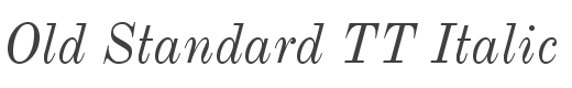 Old Standard TT Italic style