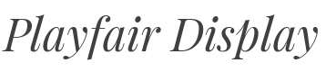 Playfair Display Italic style