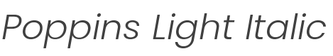 Poppins Light Italic style