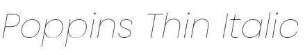 Poppins Thin Italic style