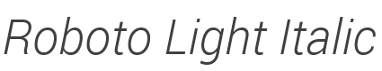 Roboto Light Italic style