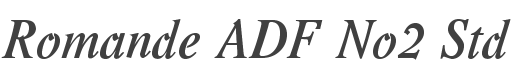 Romande ADF No2 Std Demi Bold Italic style