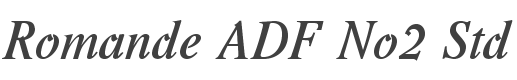 Romande ADF No2 Std Demi Bold Italic style