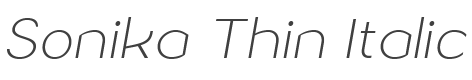 Sonika PERSONAL USE Thin Italic style