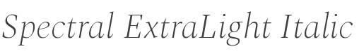 Spectral ExtraLight Italic style