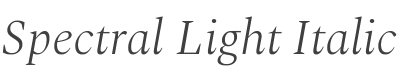 Spectral Light Italic style