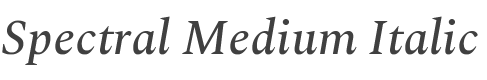 Spectral Medium Italic style